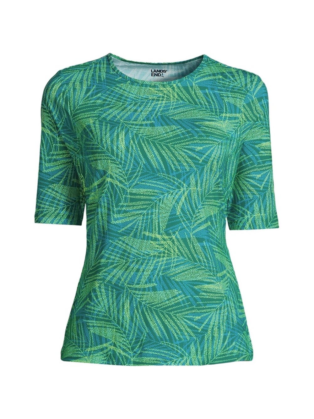 Lands End UPF 50 Sun Protection Crew Neck Swim Tee Size L